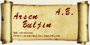 Arsen Buljin vizit kartica